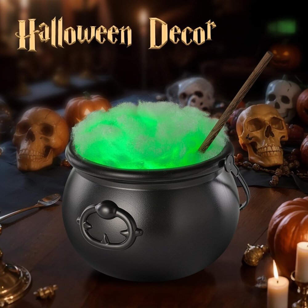 Halloween Decorations Indoor - Magic Auto Mixing Witches Cauldron  Black Plastic - Picture 7 of 9